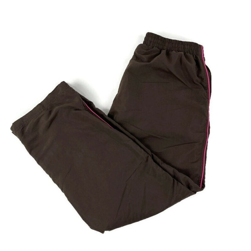 Kim Rogers Womens Track Pants Brown Med Petites